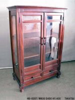 ウォールナット系色クラシックキャビネット