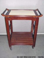 クリーム色天板ブラウン木製ワゴン