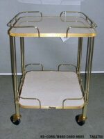 ベージュ天板金色スチール製ワゴン