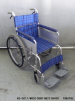ブルーチェックレザー張り車椅子