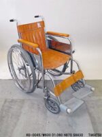 明茶色レザー張り車椅子