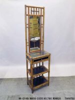 茶ニス塗天然木枠木製ドレッサー