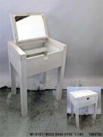 白色鏡収納式木製ドレッサー