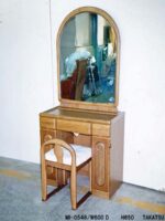 オーク色木目調両袖型ドレッサー