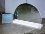 アイボリー色カマボコ型卓上置鏡