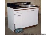 アイボリー色茶色帯入り右水槽流し台