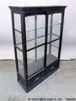 濃茶色木製旧型ショーケース
